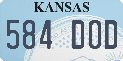 KS license plate 584DOD
