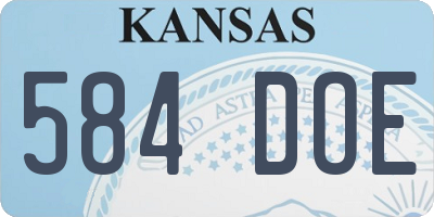 KS license plate 584DOE