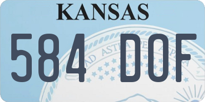 KS license plate 584DOF