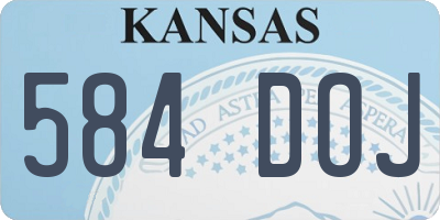 KS license plate 584DOJ