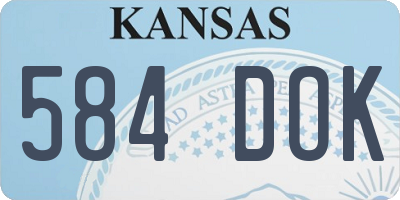 KS license plate 584DOK