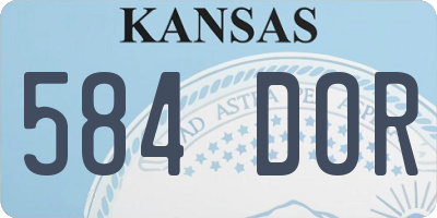 KS license plate 584DOR