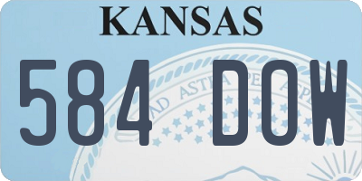 KS license plate 584DOW