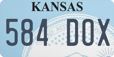 KS license plate 584DOX
