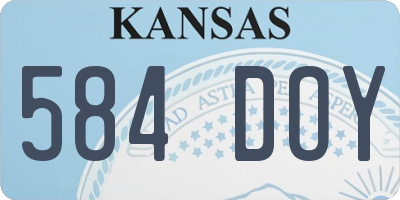KS license plate 584DOY
