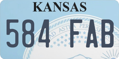 KS license plate 584FAB