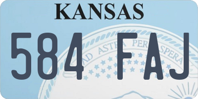 KS license plate 584FAJ