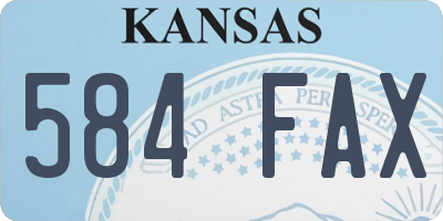 KS license plate 584FAX