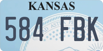 KS license plate 584FBK