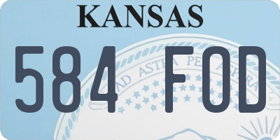 KS license plate 584FOD