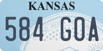KS license plate 584GOA