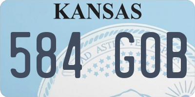 KS license plate 584GOB