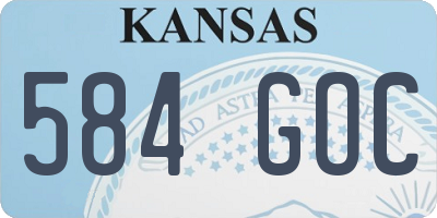 KS license plate 584GOC