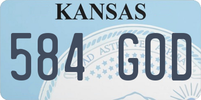 KS license plate 584GOD