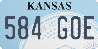 KS license plate 584GOE