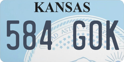 KS license plate 584GOK