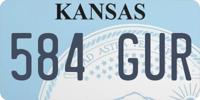KS license plate 584GUR