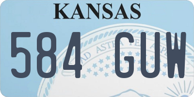 KS license plate 584GUW
