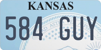 KS license plate 584GUY