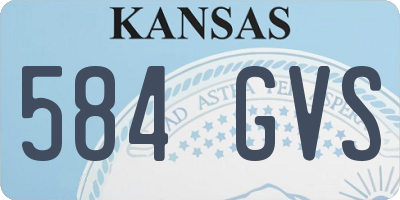 KS license plate 584GVS