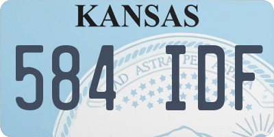 KS license plate 584IDF