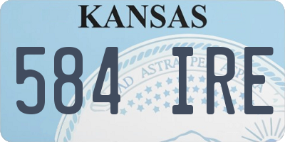 KS license plate 584IRE