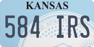 KS license plate 584IRS
