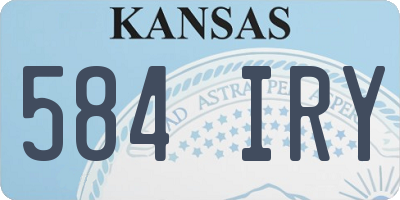 KS license plate 584IRY