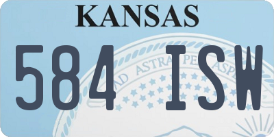 KS license plate 584ISW