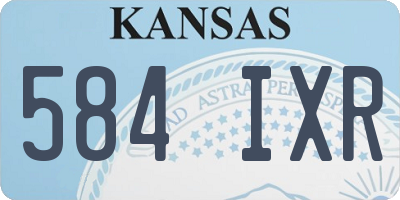 KS license plate 584IXR