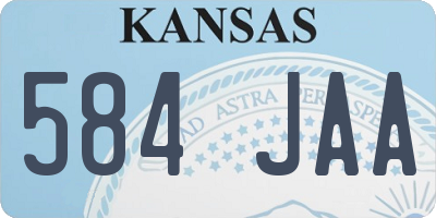 KS license plate 584JAA
