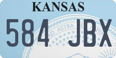 KS license plate 584JBX