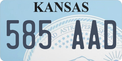 KS license plate 585AAD