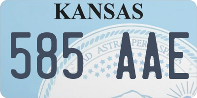 KS license plate 585AAE