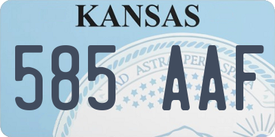 KS license plate 585AAF