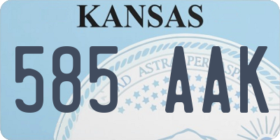 KS license plate 585AAK