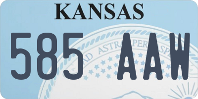 KS license plate 585AAW