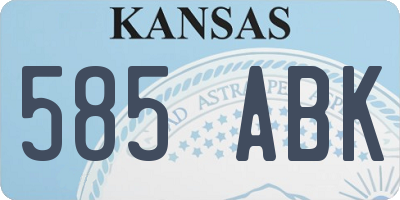 KS license plate 585ABK