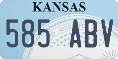 KS license plate 585ABV