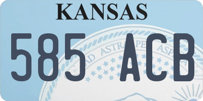 KS license plate 585ACB