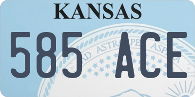 KS license plate 585ACE