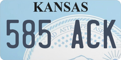 KS license plate 585ACK