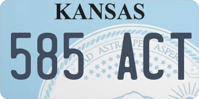 KS license plate 585ACT