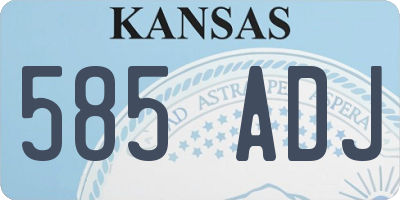 KS license plate 585ADJ