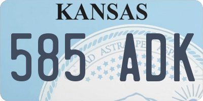 KS license plate 585ADK