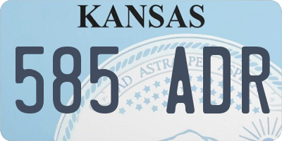KS license plate 585ADR