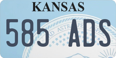 KS license plate 585ADS