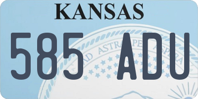 KS license plate 585ADU