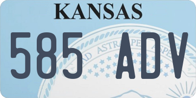 KS license plate 585ADV