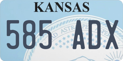 KS license plate 585ADX